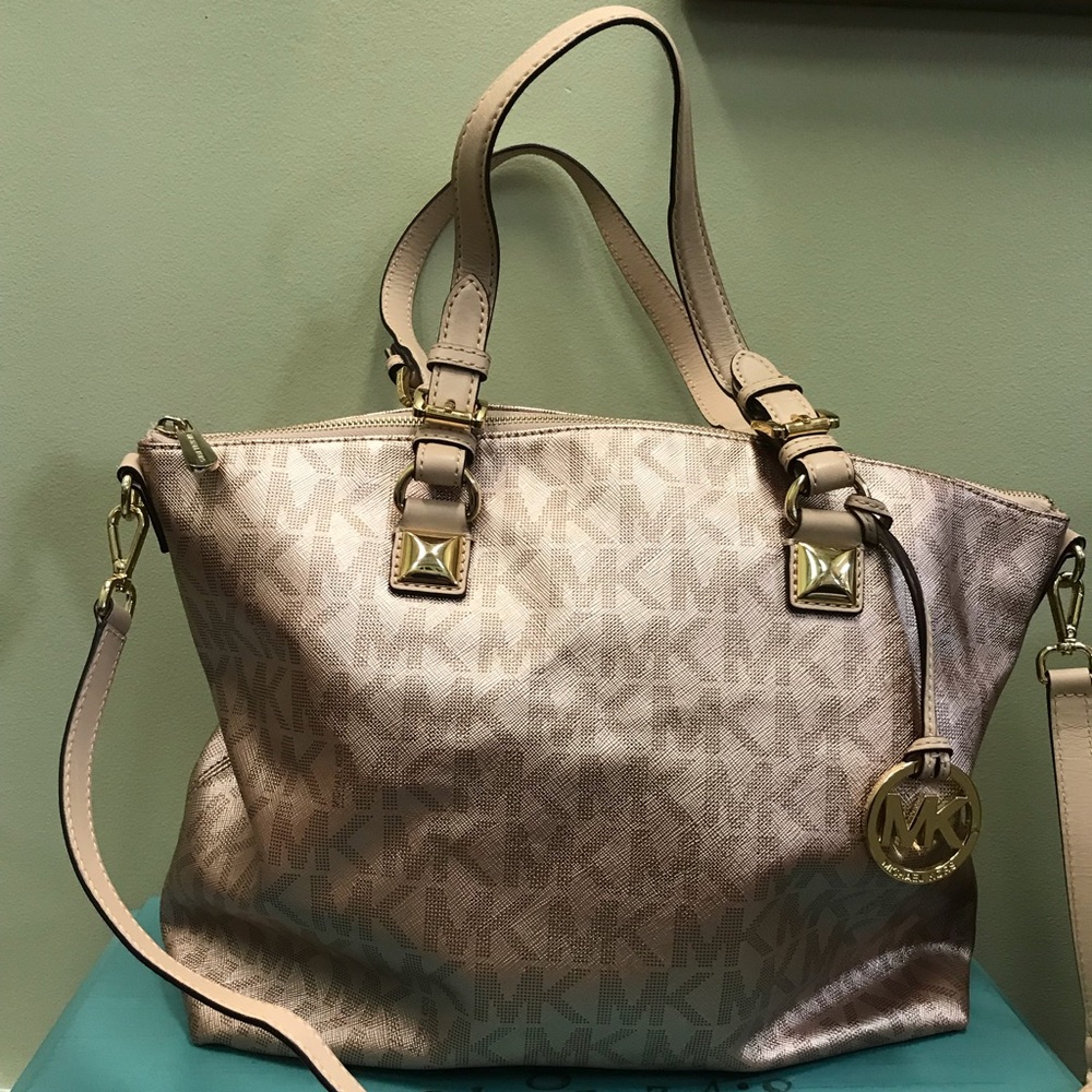 Michael Kors MK Rose Gold Tote Crossbody NWOT